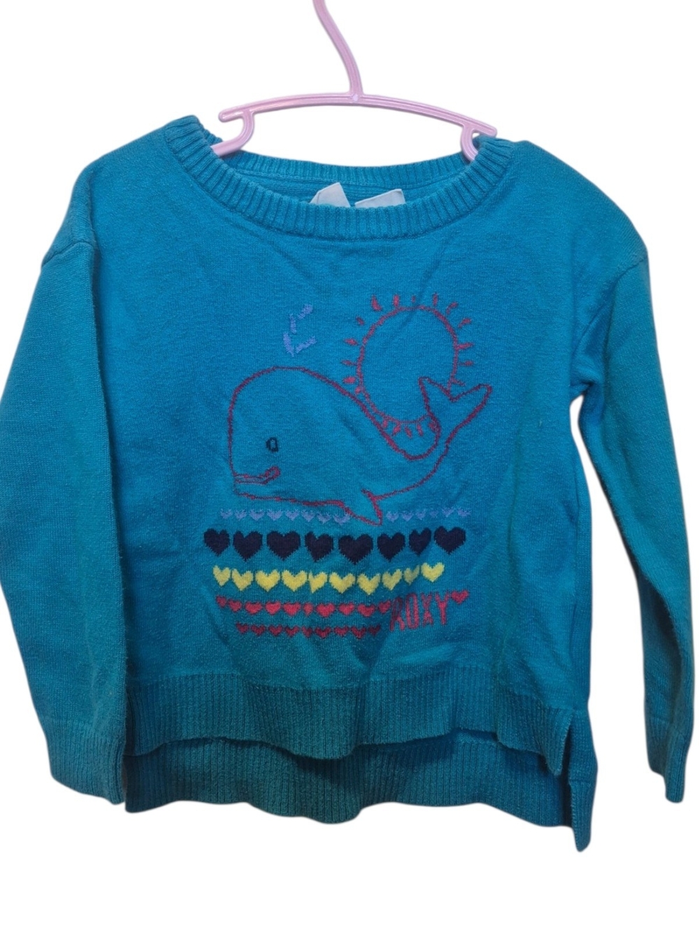 Kids Teal Whale Sweater Top - Roxy Girl
